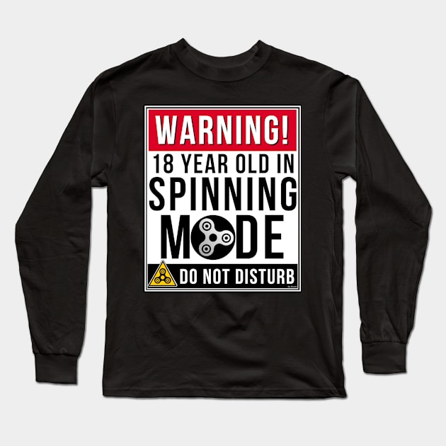 Fidget Spinner 18 Year Old In Spinning Mode Birthday Gift Idea For 18 Long Sleeve T-Shirt by giftideas